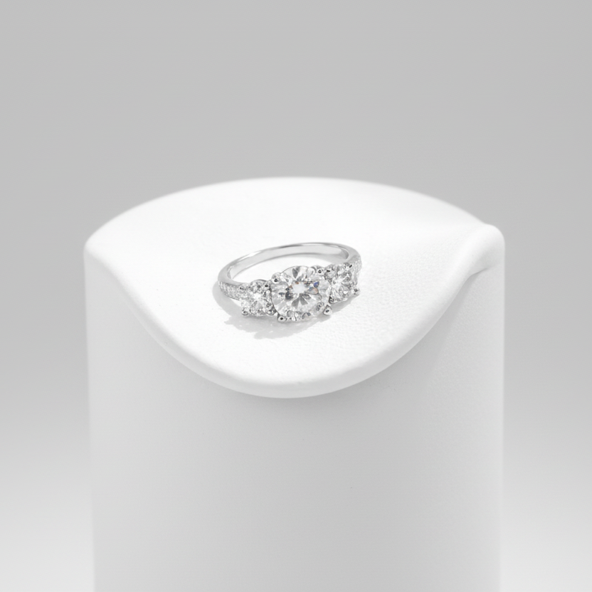 Celeste Three-Stone Zircon Ring
